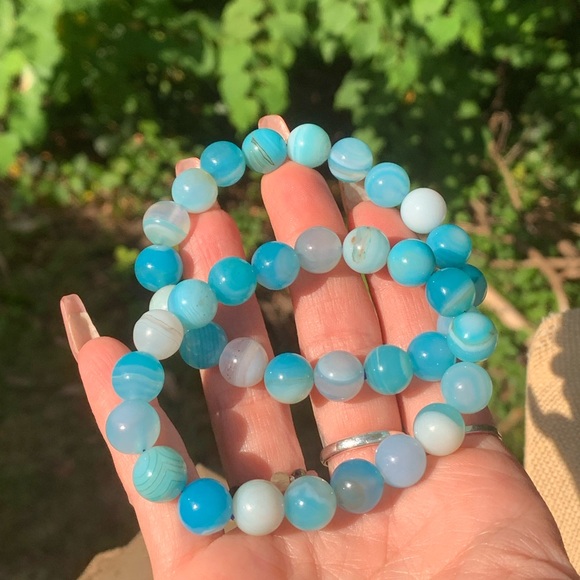 COPY - Blue agate bracelet - Picture 3 of 4